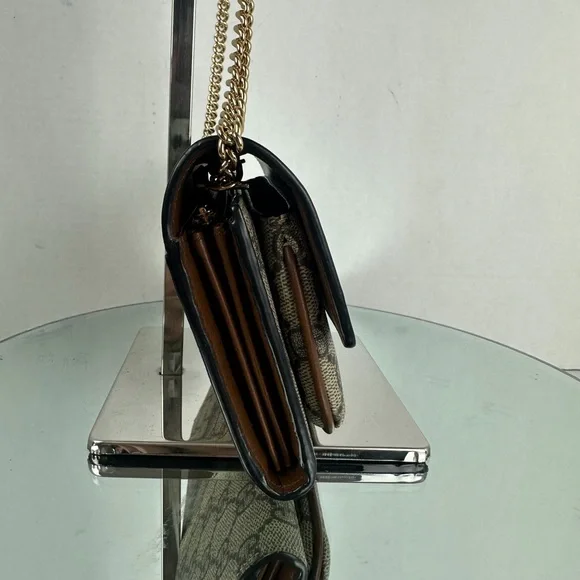 Gucci Padlock GG Supreme Monogram Chain Wallet WOC / Shoulder / Crossbody Bag - Picture 13 of 16